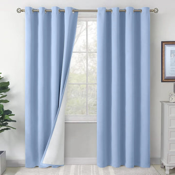 The Parda - 100% Blackout Curtain , Premium Spa Blue Blackout Curtain With White Lining at Back , Pack of 1 Curtain