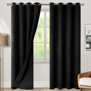 The Parda - 100% Blackout Curtain , Premium Black Blackout Curtain With Black Lining at Back , Pack of 1 Curtain