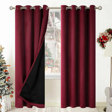 The Parda - 100% Blackout Curtain , Premium Maroon Blackout Curtain With Black Lining at Back , Pack of 1 Curtain