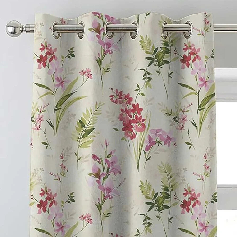 The Parda - Blush Leaf 100% Blackout Curtains, Printed Blackout Curtains With Black Lining At Back , Pack Of 1 Curtain