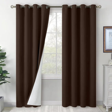 The Parda - 100% Blackout Curtain , Premium Dark Brown Blackout Curtain With White Lining at Back , Pack of 1 Curtain