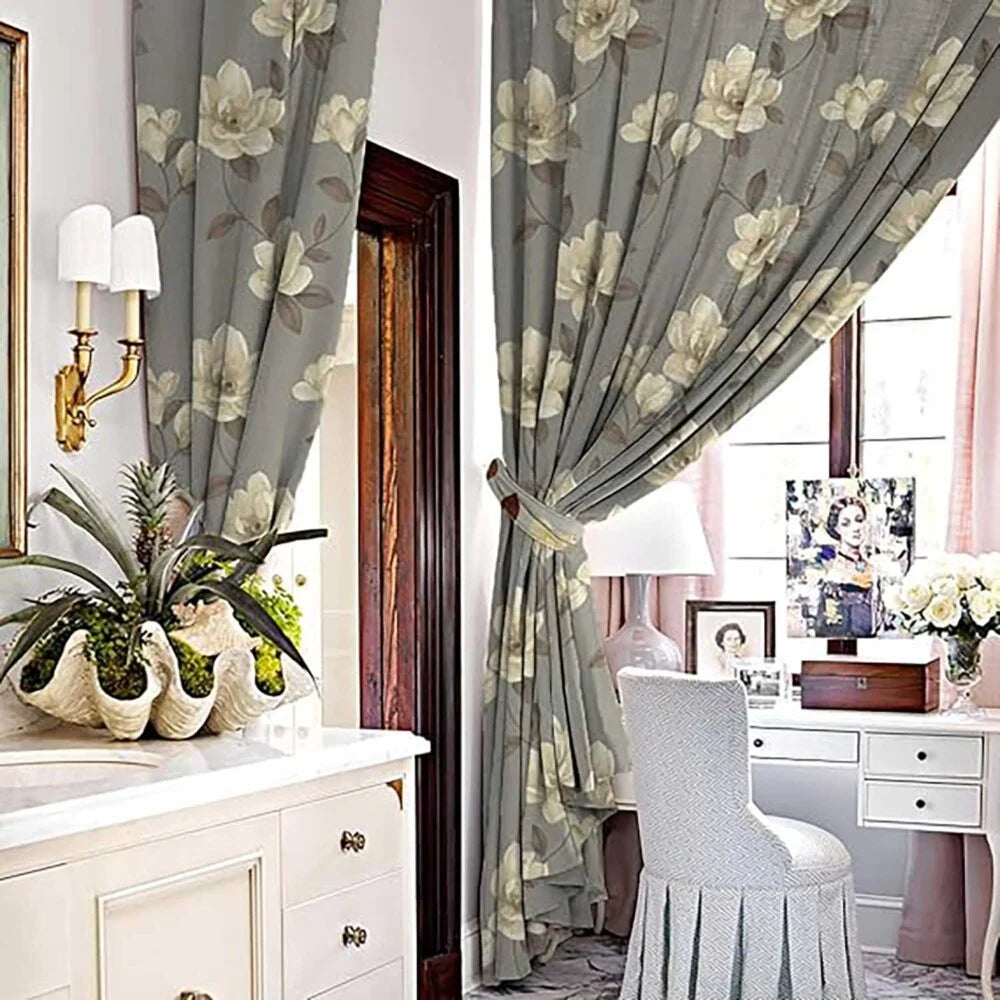 The Parda - Slate Cream 100% Blackout Curtains, Printed Blackout Curtains With Black Lining At Back , Pack Of 1 Curtain