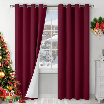 The Parda - 100% Blackout Curtain , Premium Maroon Blackout Curtain With White Lining at Back , Pack of 1 Curtain