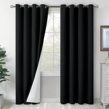 The Parda - 100% Blackout Curtain , Premium Black Blackout Curtain With White Lining at Back , Pack of 1 Curtain