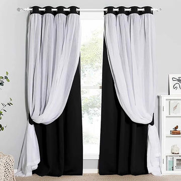 The Parda - Sheer Blackout Curtain , Multi Use Black Room Darkening Curtains For Your Bedroom , Living Room , Pack Of 1 Curtain