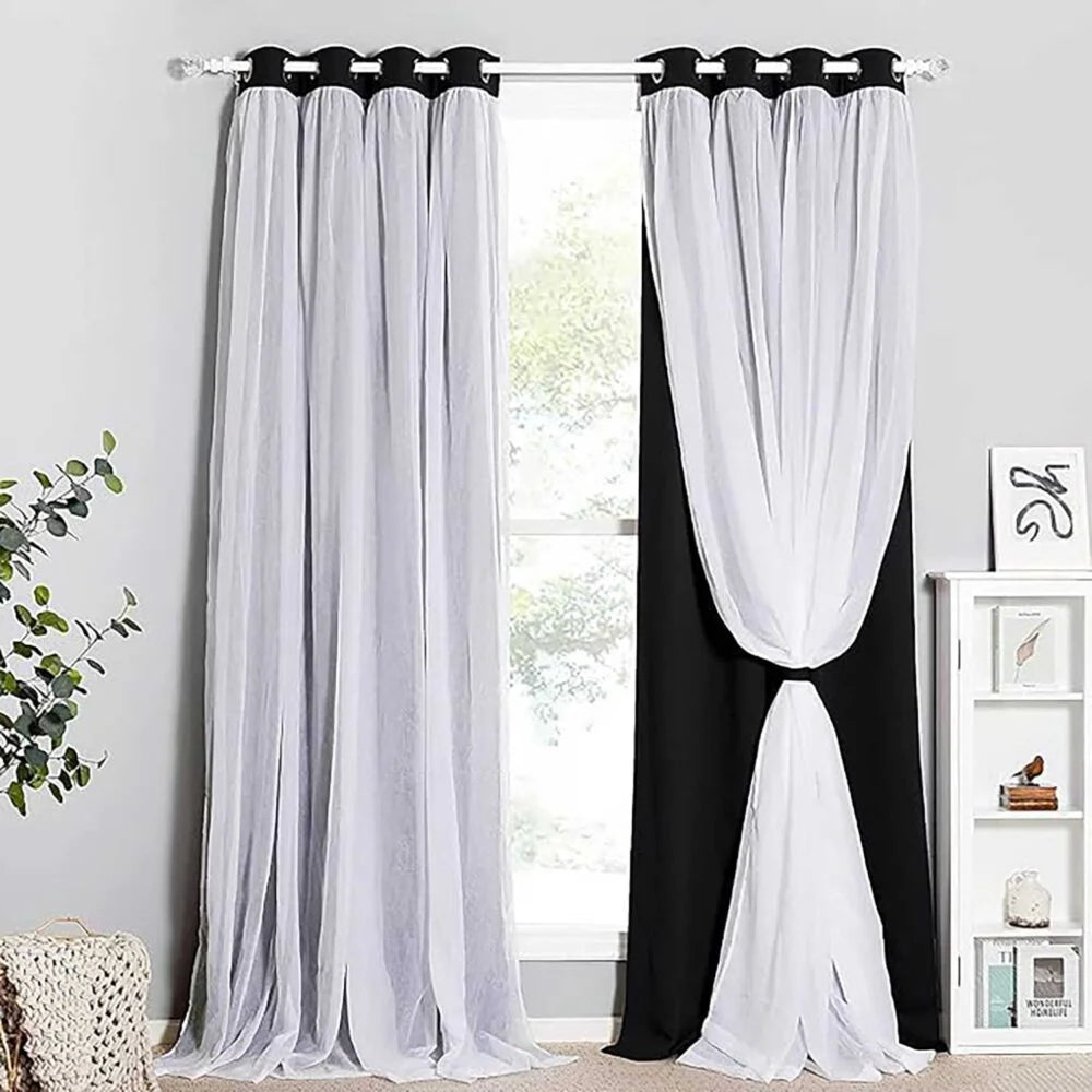 The Parda - Sheer Blackout Curtain , Multi Use Black Room Darkening Curtains For Your Bedroom , Living Room , Pack Of 1 Curtain