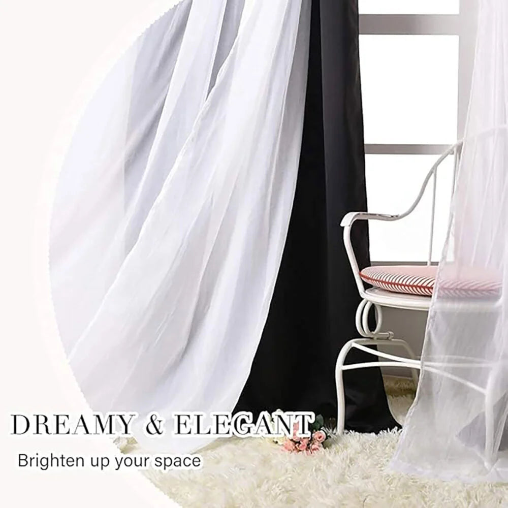 The Parda - Sheer Blackout Curtain , Multi Use Black Room Darkening Curtains For Your Bedroom , Living Room , Pack Of 1 Curtain