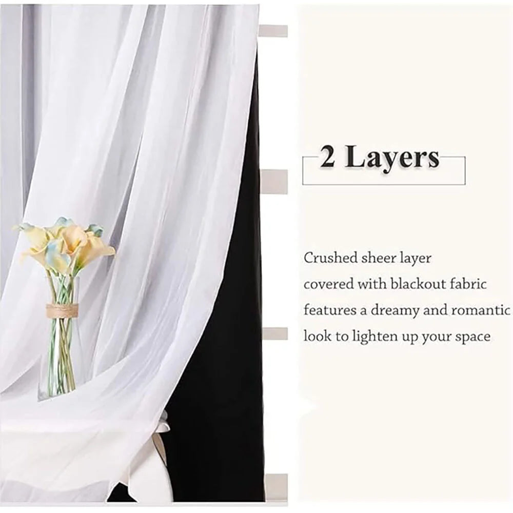 The Parda - Sheer Blackout Curtain , Multi Use Black Room Darkening Curtains For Your Bedroom , Living Room , Pack Of 1 Curtain