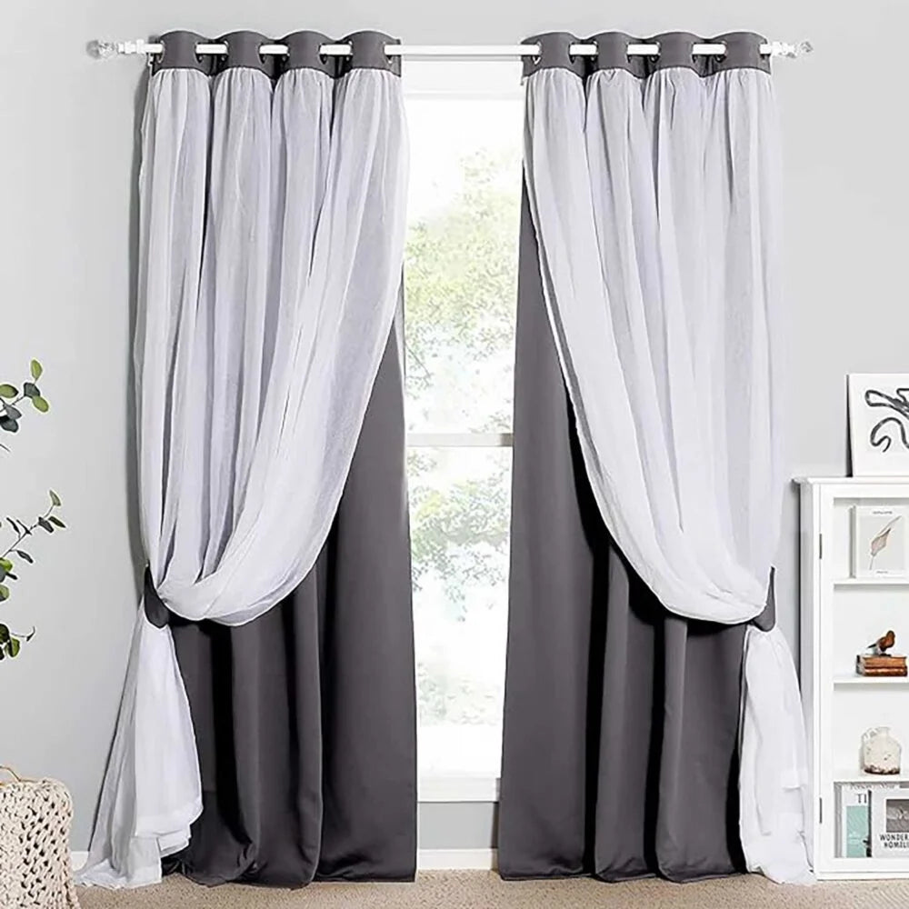 The Parda - Sheer Blackout Curtain , Multi Use Dark Grey Room Darkening Curtains For Your Bedroom , Living Room , Pack Of 1 Curtain