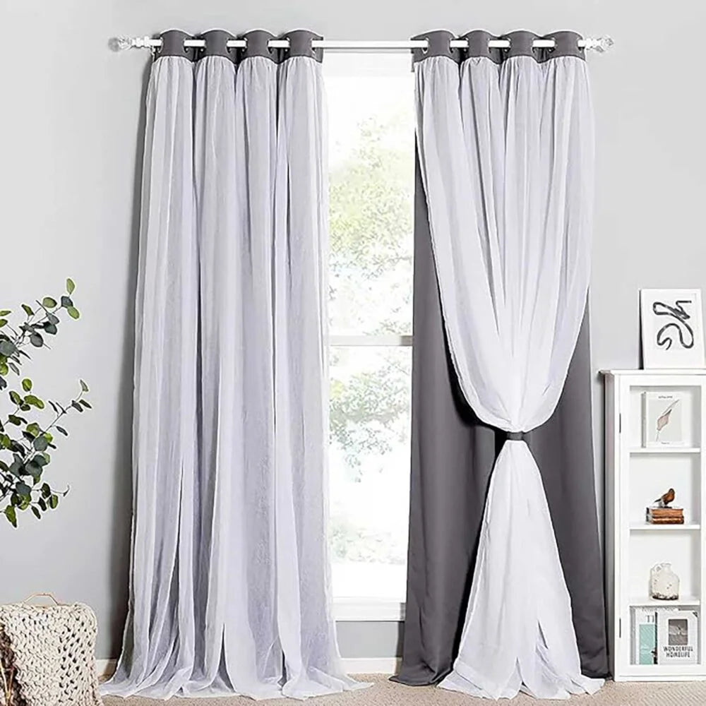 The Parda - Sheer Blackout Curtain , Multi Use Dark Grey Room Darkening Curtains For Your Bedroom , Living Room , Pack Of 1 Curtain