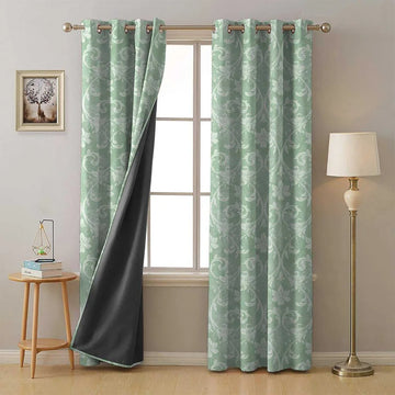 The Parda - Classic Pista 100% Blackout Curtains, Printed Blackout Curtains With Black Lining At Back , Pack Of 1 Curtain