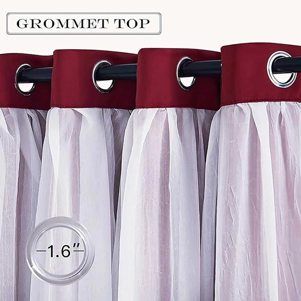 The Parda - Sheer Blackout Curtain , Multi Use Maroon Room Darkening Curtains For Your Bedroom , Living Room , Pack Of 1 Curtain