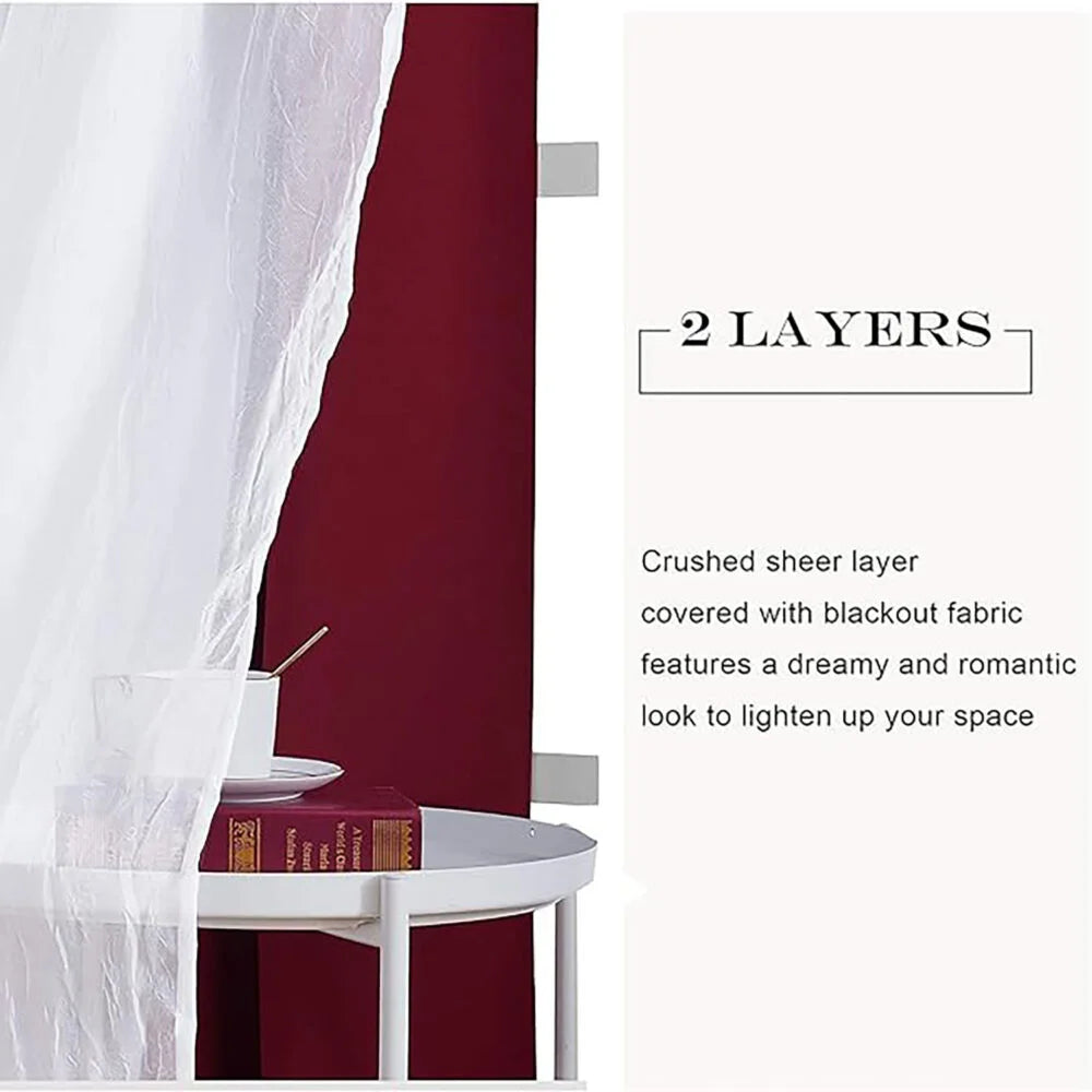 The Parda - Sheer Blackout Curtain , Multi Use Maroon Room Darkening Curtains For Your Bedroom , Living Room , Pack Of 1 Curtain
