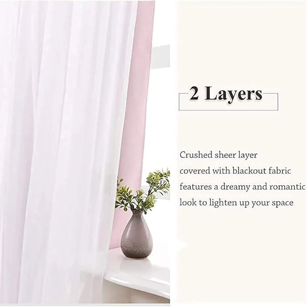 The Parda - Sheer Blackout Curtain , Multi Use Pink Room Darkening Curtains For Your Bedroom , Living Room , Pack Of 1 Curtain