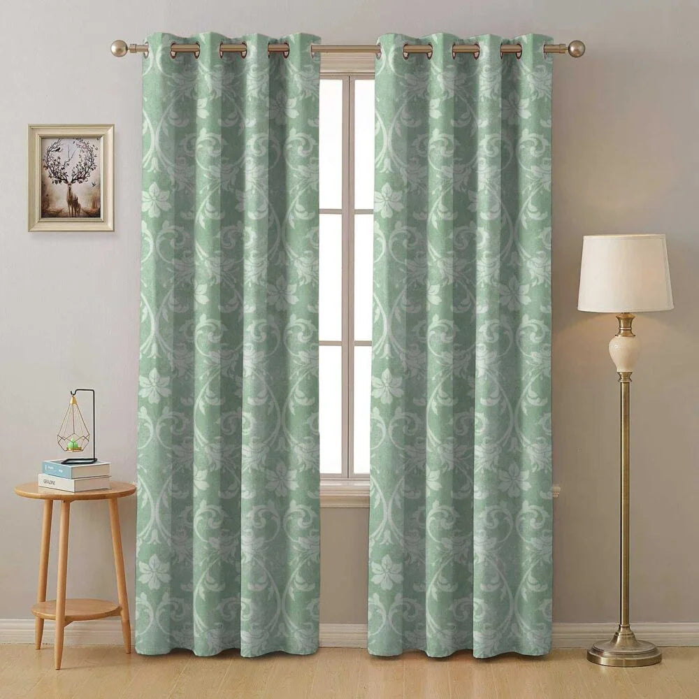 The Parda - Classic Pista 100% Blackout Curtains, Printed Blackout Curtains With Black Lining At Back , Pack Of 1 Curtain