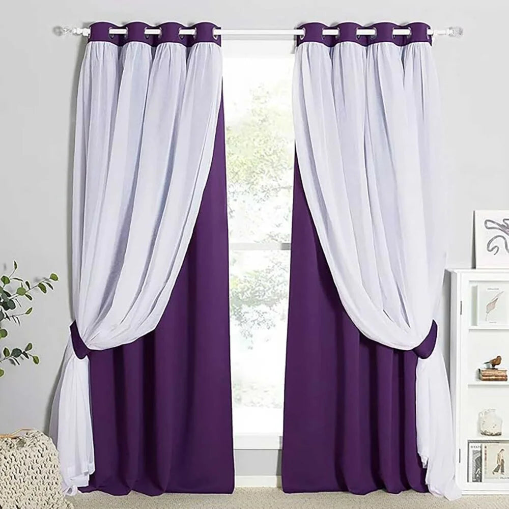 The Parda - Sheer Blackout Curtain , Multi Use Purple Room Darkening Curtains For Your Bedroom , Living Room , Pack Of 1 Curtain