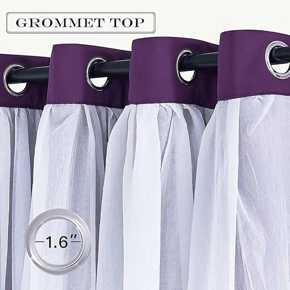 The Parda - Sheer Blackout Curtain , Multi Use Purple Room Darkening Curtains For Your Bedroom , Living Room , Pack Of 1 Curtain