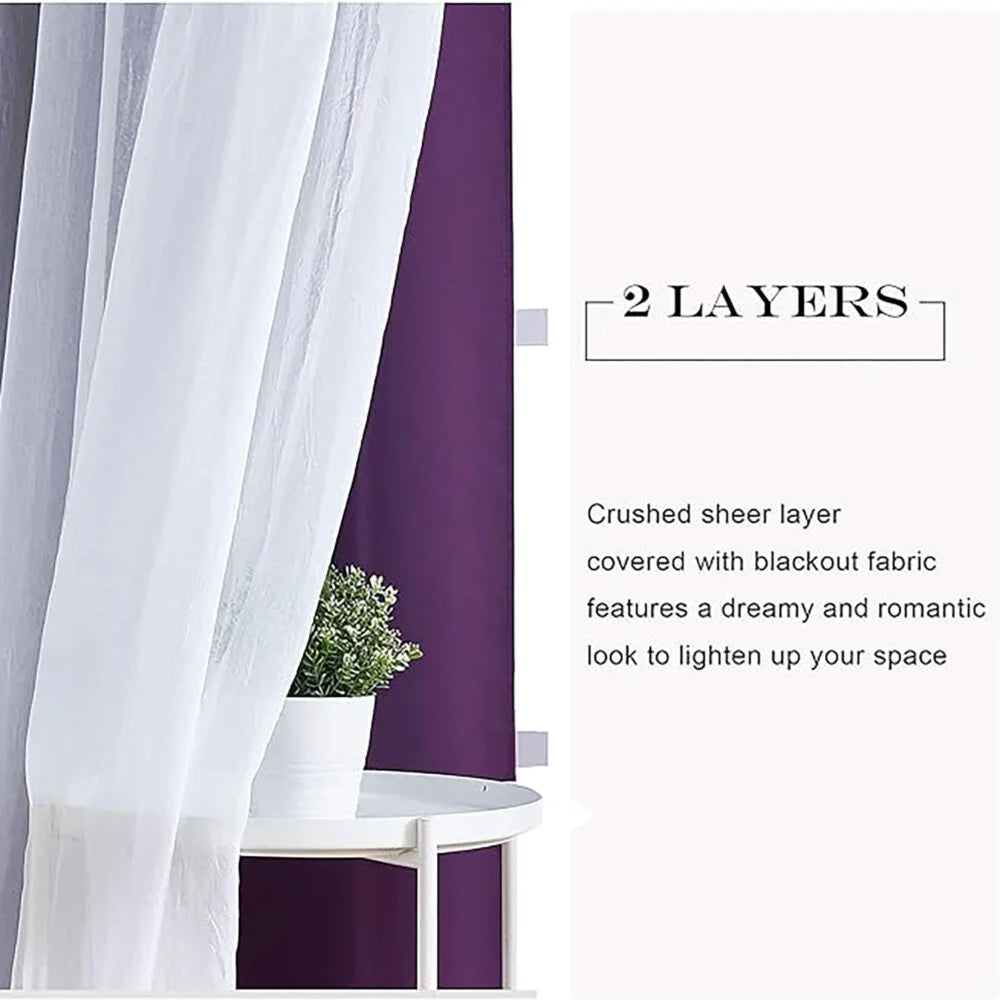 The Parda - Sheer Blackout Curtain , Multi Use Purple Room Darkening Curtains For Your Bedroom , Living Room , Pack Of 1 Curtain