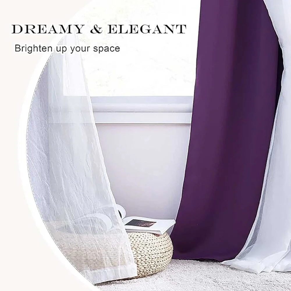 The Parda - Sheer Blackout Curtain , Multi Use Purple Room Darkening Curtains For Your Bedroom , Living Room , Pack Of 1 Curtain