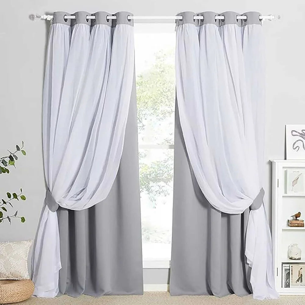 The Parda - Sheer Blackout Curtain , Multi Use Silver Grey Room Darkening Curtains For Your Bedroom , Living Room , Pack Of 1 Curtain