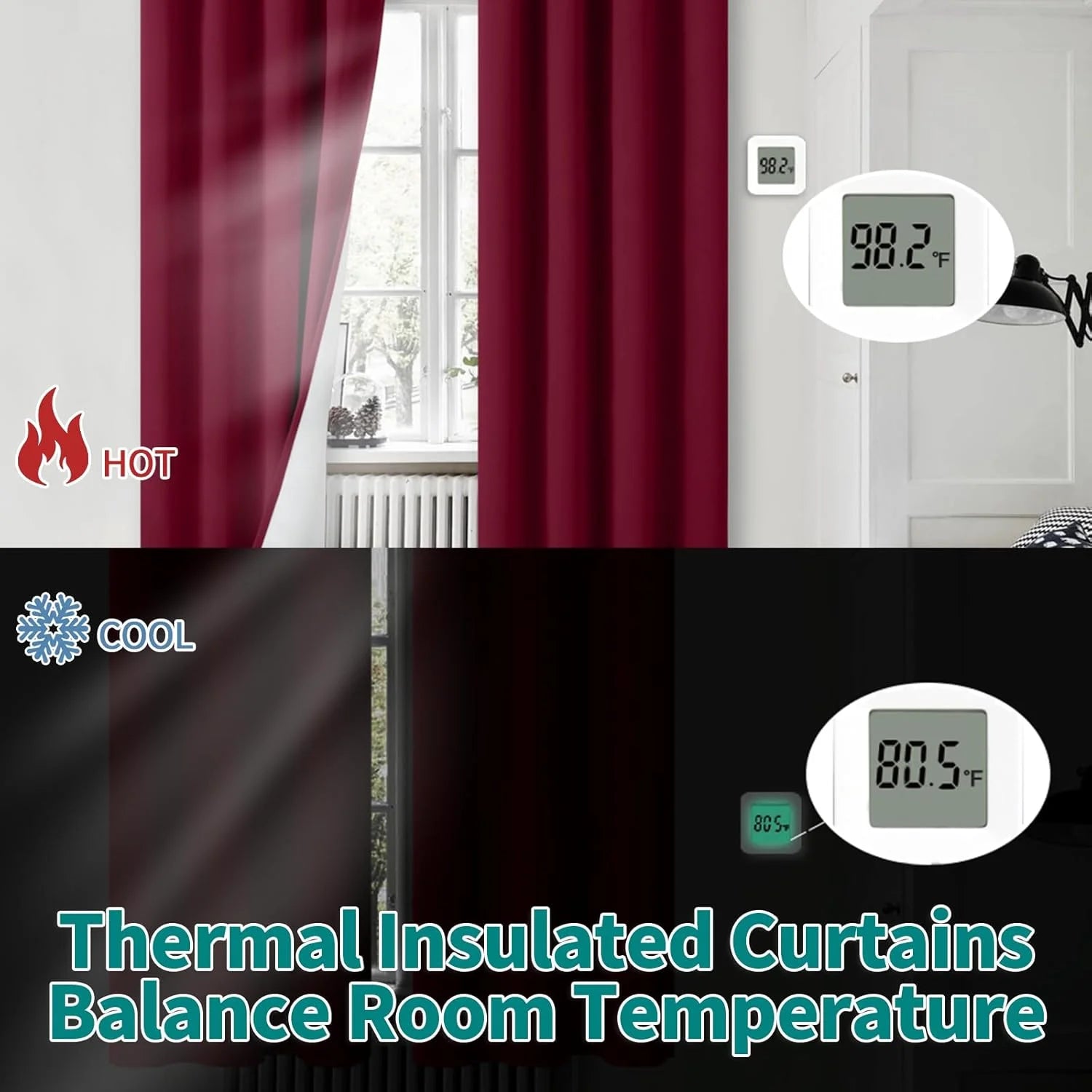 The Parda - 100% Blackout Curtain , Premium Maroon Blackout Curtain With White Lining at Back , Pack of 1 Curtain