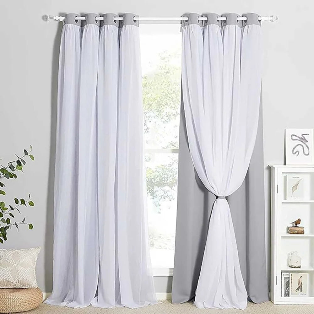 The Parda - Sheer Blackout Curtain , Multi Use Silver Grey Room Darkening Curtains For Your Bedroom , Living Room , Pack Of 1 Curtain