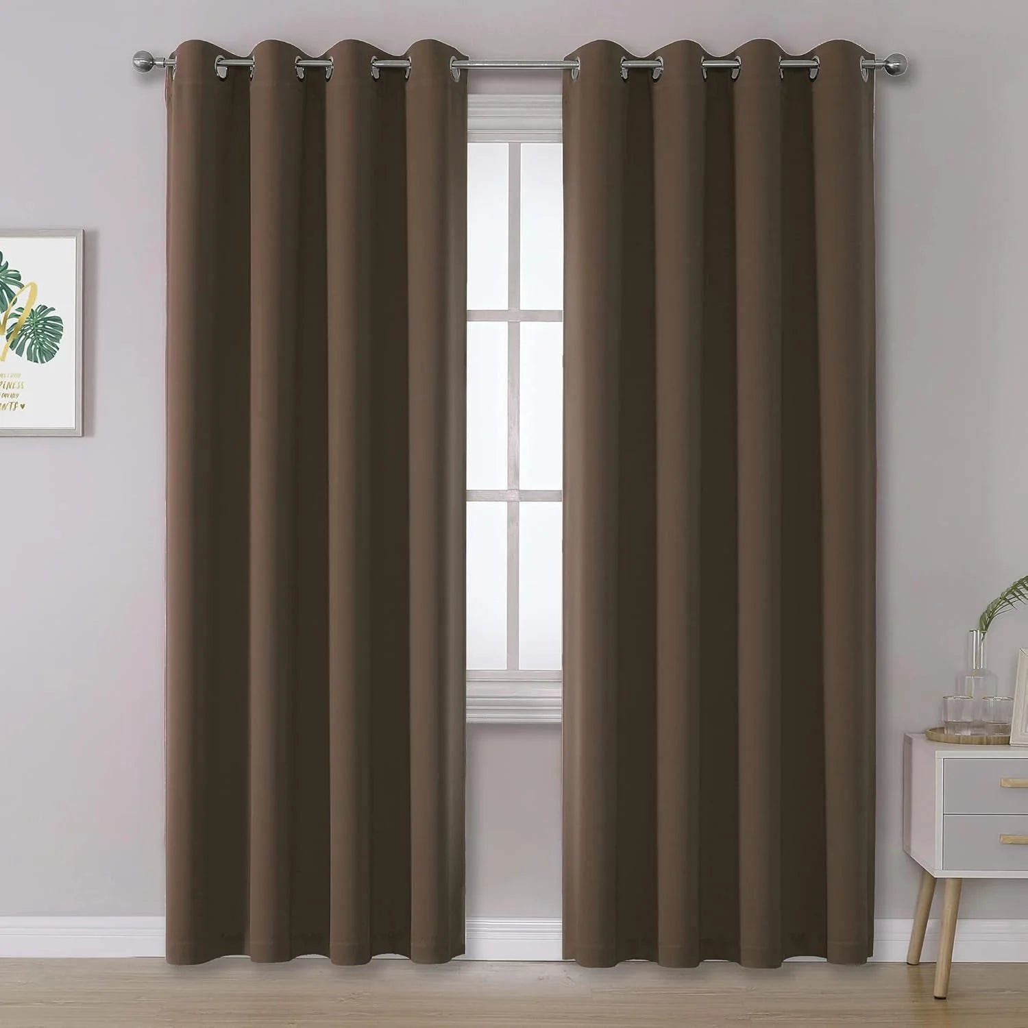 The Parda – 85% Blackout Curtain , Premium Dark Brown Room Darkening Curtains , Pack of 1 Curtain