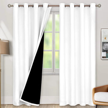The Parda - 100% Blackout Curtain , Premium White Blackout Curtain With Black Lining at Back , Pack of 1 Curtain