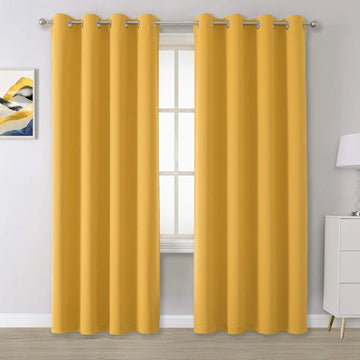 The Parda – 85% Blackout Curtain , Premium Gold Yellow Room Darkening Curtains , Pack of 1 Curtain