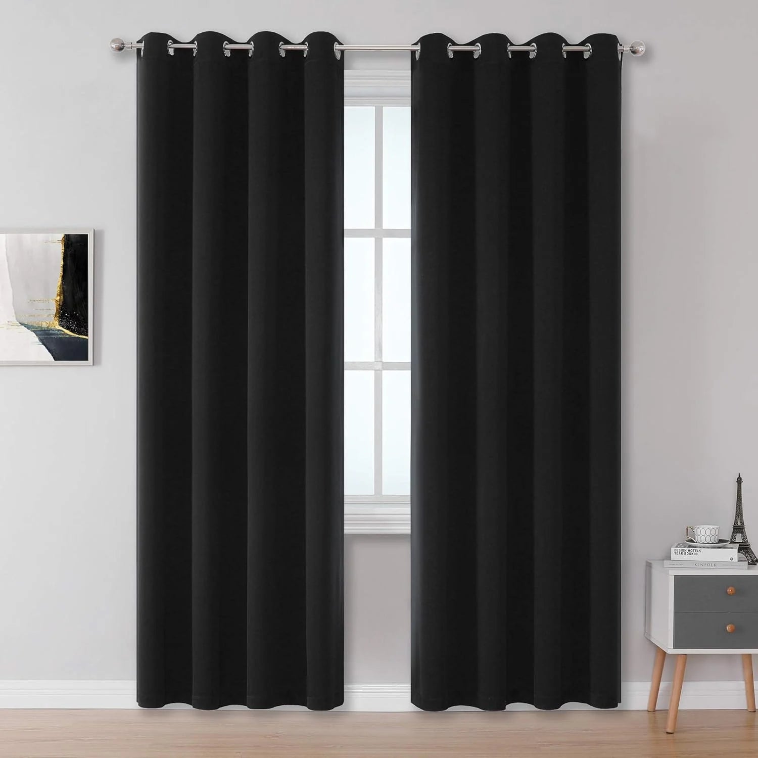 The Parda – 85% Blackout Curtain , Premium Black Room Darkening Curtains , Pack of 1 Curtain