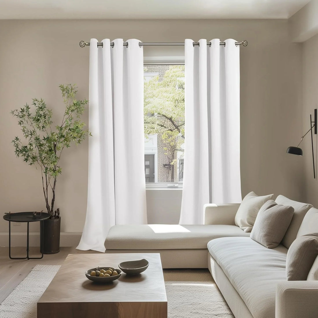 The Parda - 100% Blackout Curtain , Premium White Blackout Curtain With Black Lining at Back , Pack of 1 Curtain