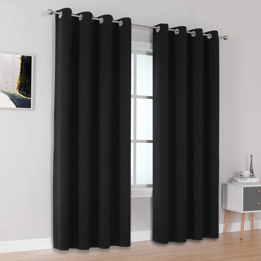 The Parda – 85% Blackout Curtain , Premium Black Room Darkening Curtains , Pack of 1 Curtain