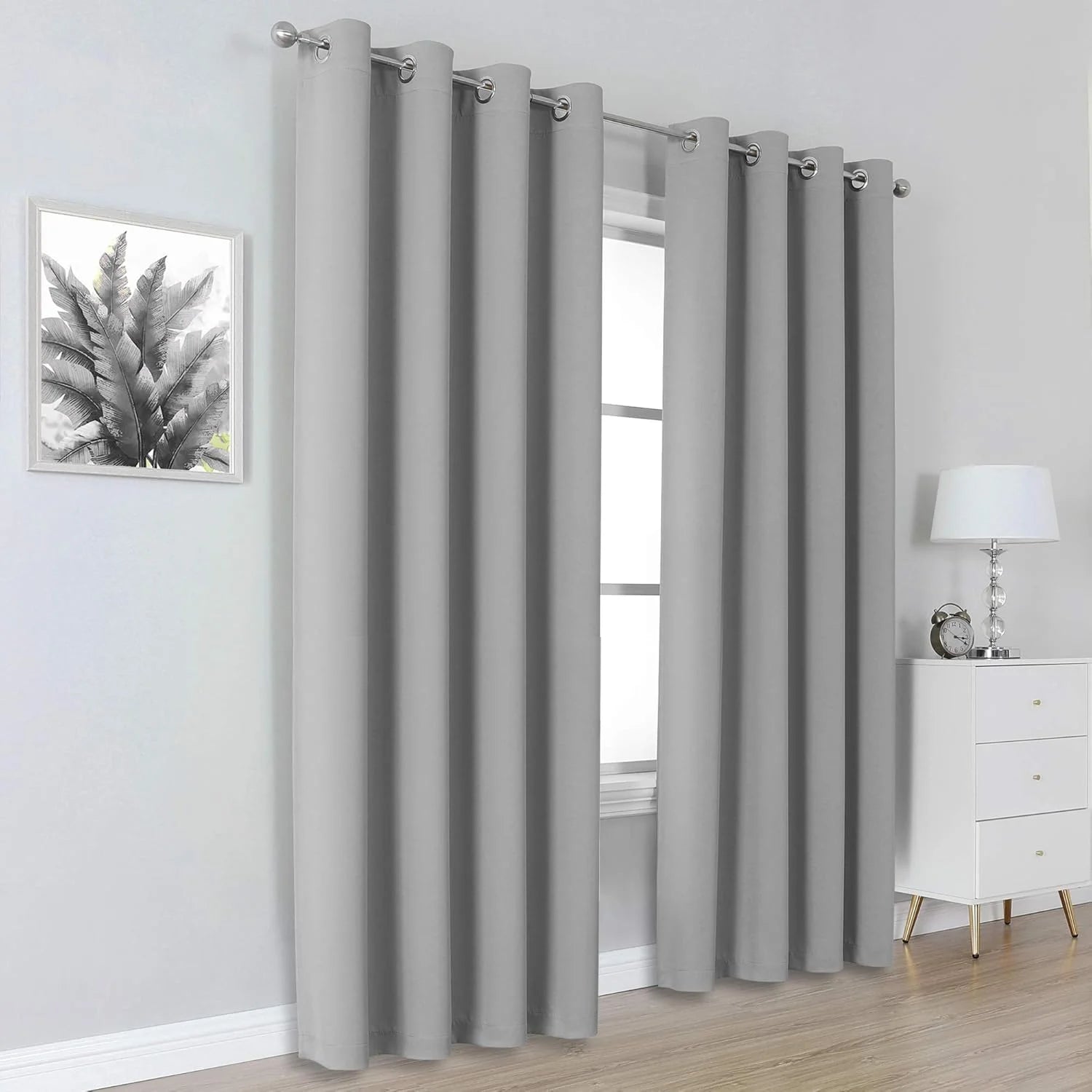 The Parda – 85% Blackout Curtain , Premium Light Grey Room Darkening Curtains , Pack of 1 Curtain