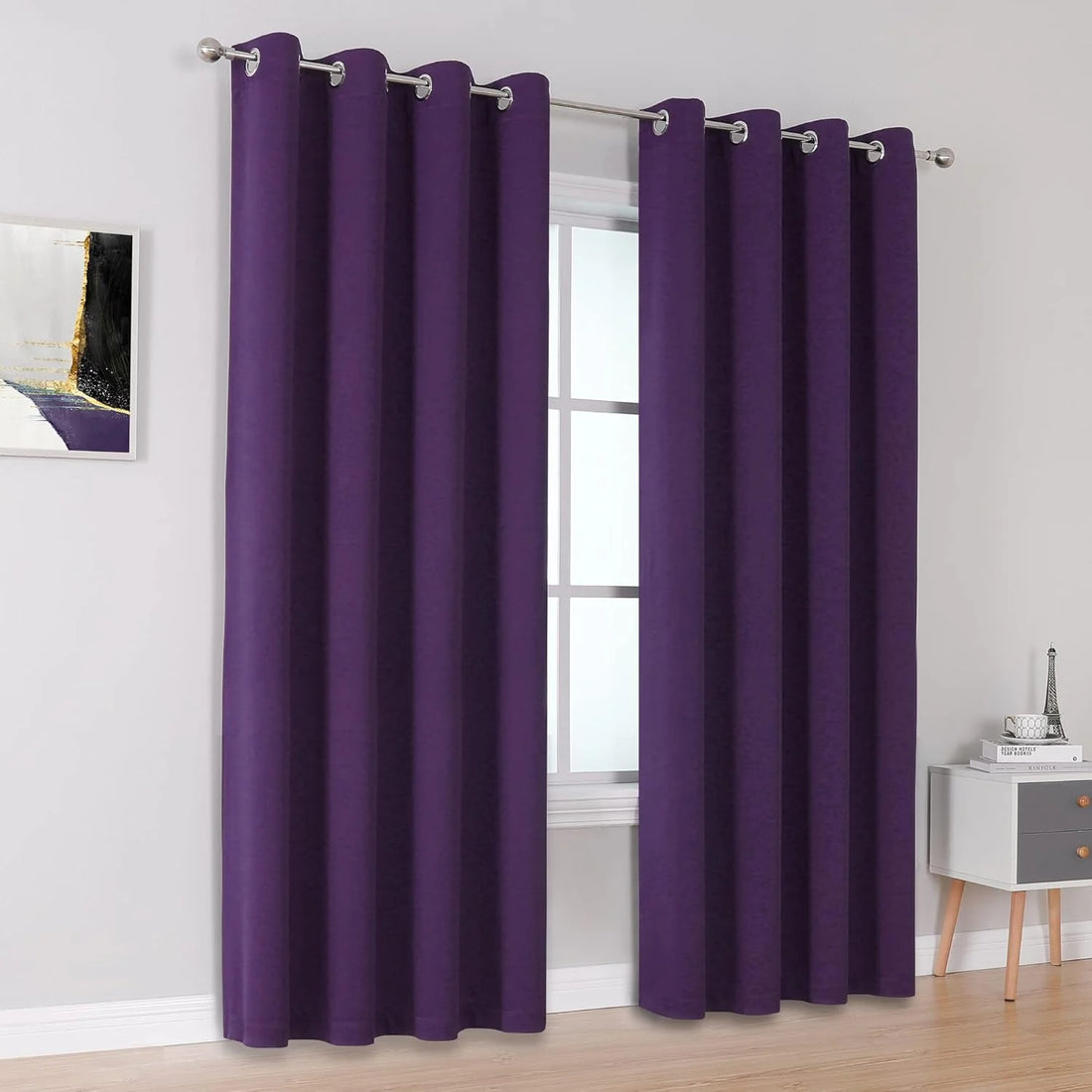 The Parda – 85% Blackout Curtain , Premium Purple Room Darkening Curtains , Pack of 1 Curtain