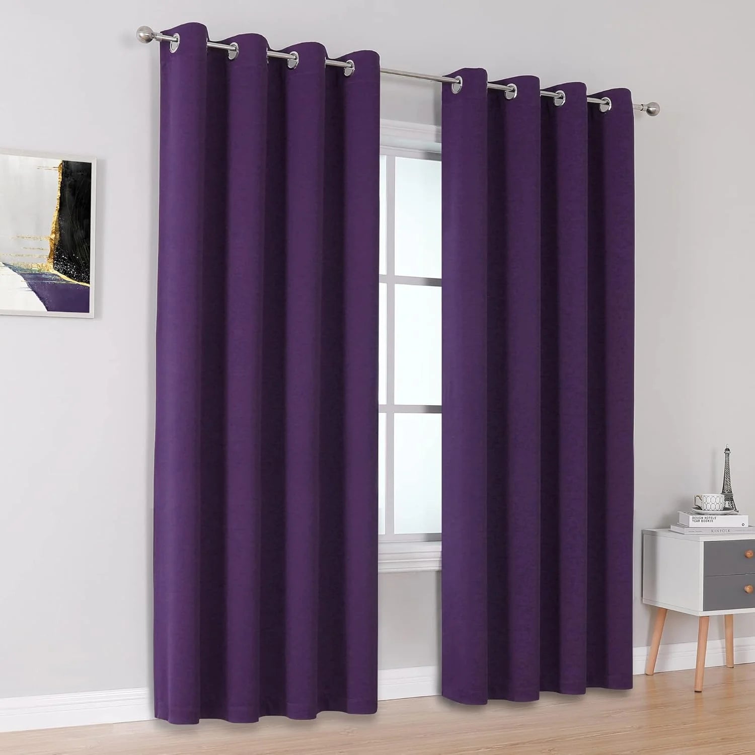 The Parda – 85% Blackout Curtain , Premium Purple Room Darkening Curtains , Pack of 1 Curtain