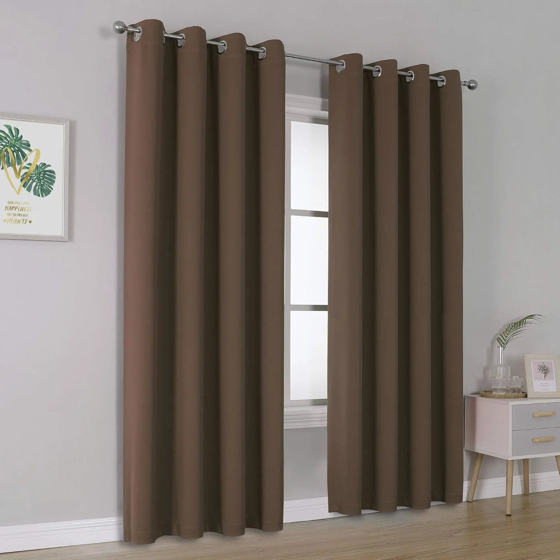 The Parda – 85% Blackout Curtain , Premium Dark Brown Room Darkening Curtains , Pack of 1 Curtain