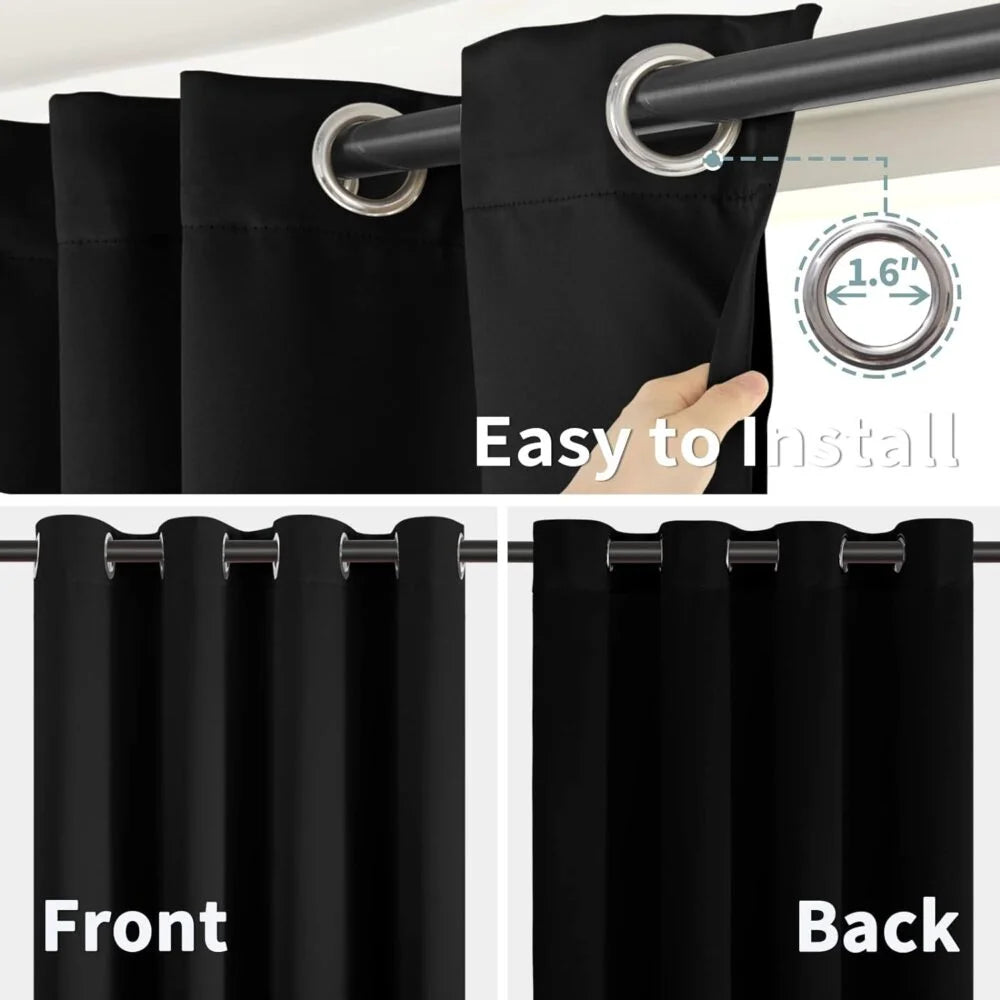 The Parda - 100% Blackout Curtain , Premium Black Blackout Curtain With Black Lining at Back , Pack of 1 Curtain