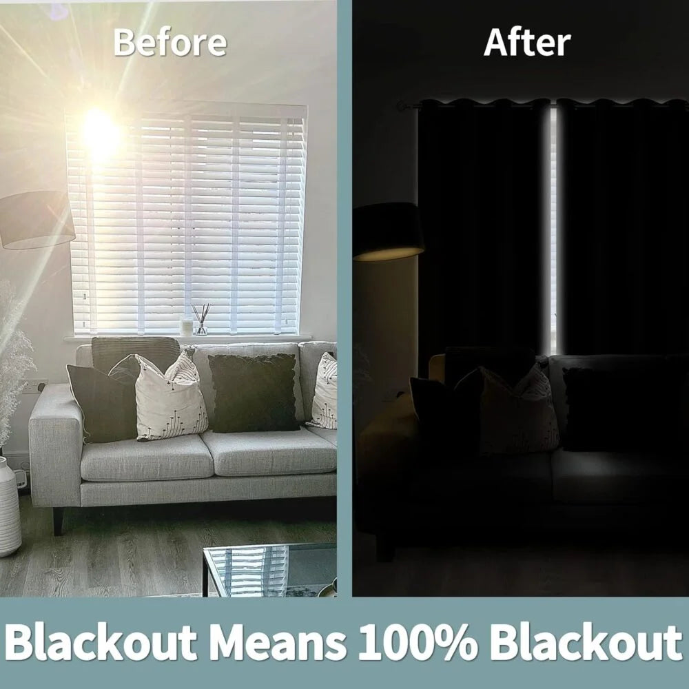The Parda - 100% Blackout Curtain , Premium Black Blackout Curtain With Black Lining at Back , Pack of 1 Curtain