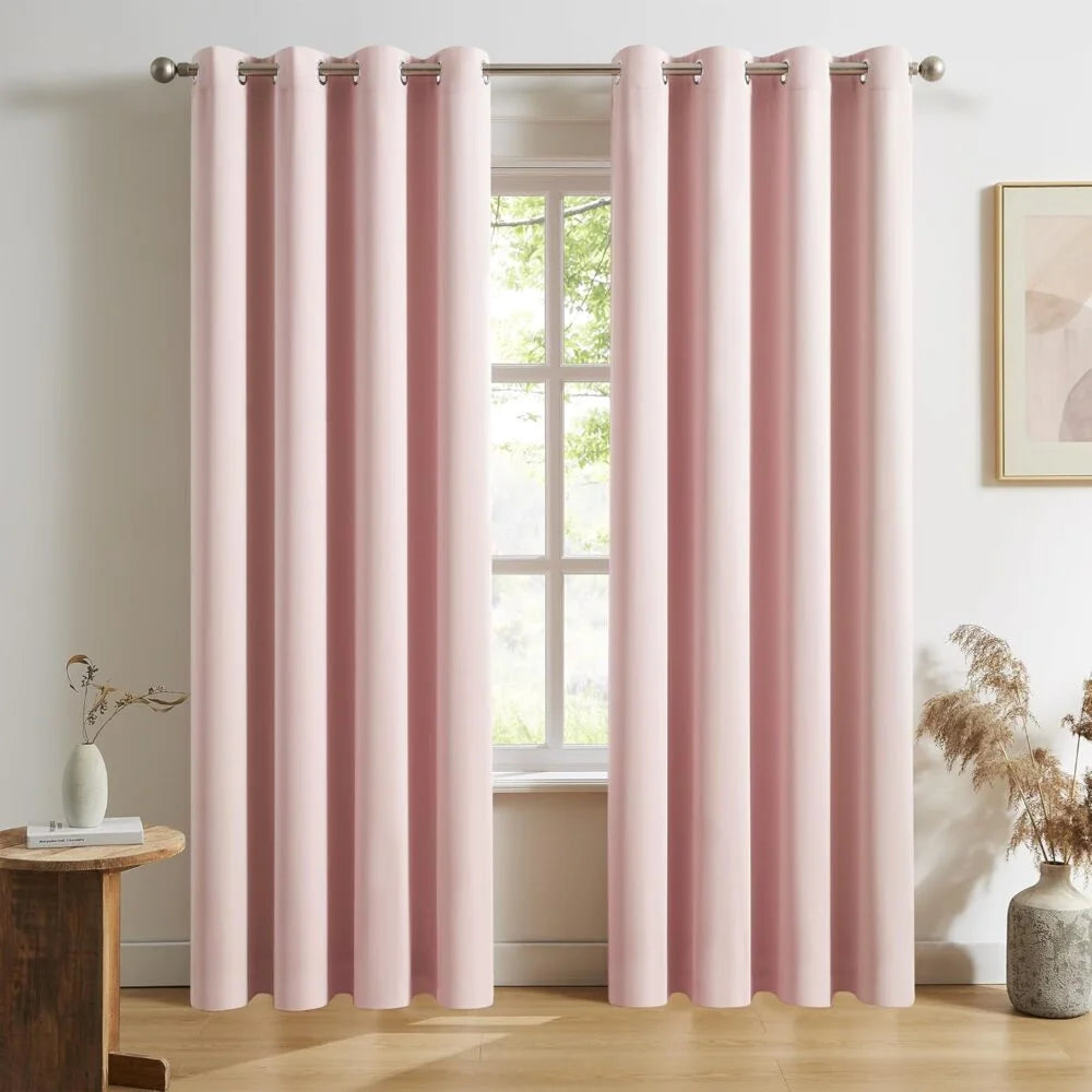 The Parda – 85% Blackout Curtain , Premium Baby Pink Room Darkening Curtains , Pack of 1 Curtain