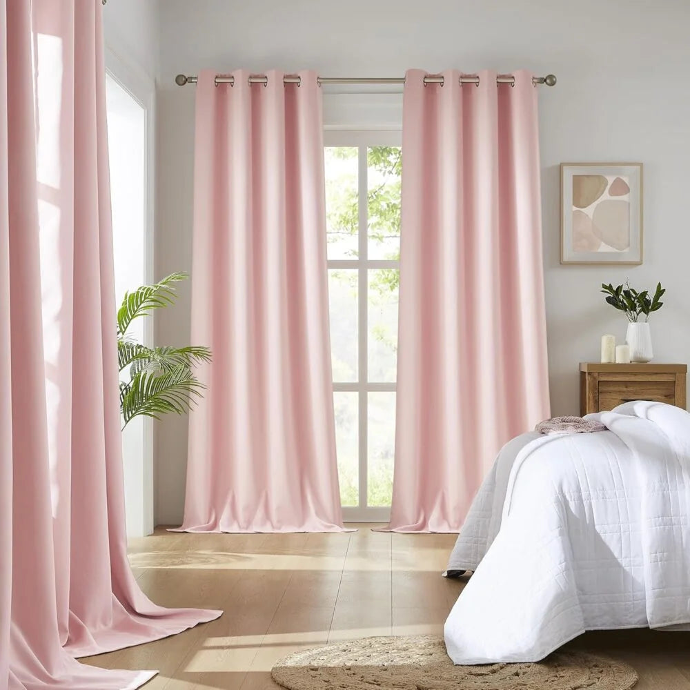 The Parda – 85% Blackout Curtain , Premium Baby Pink Room Darkening Curtains , Pack of 1 Curtain