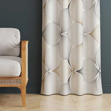 The Parda - Color Modern Abstract Flowing Petals Printed Blackout Curtain , Premium Fabric 80% Blackout Printed Curtain , Pack Of 1 Curtain