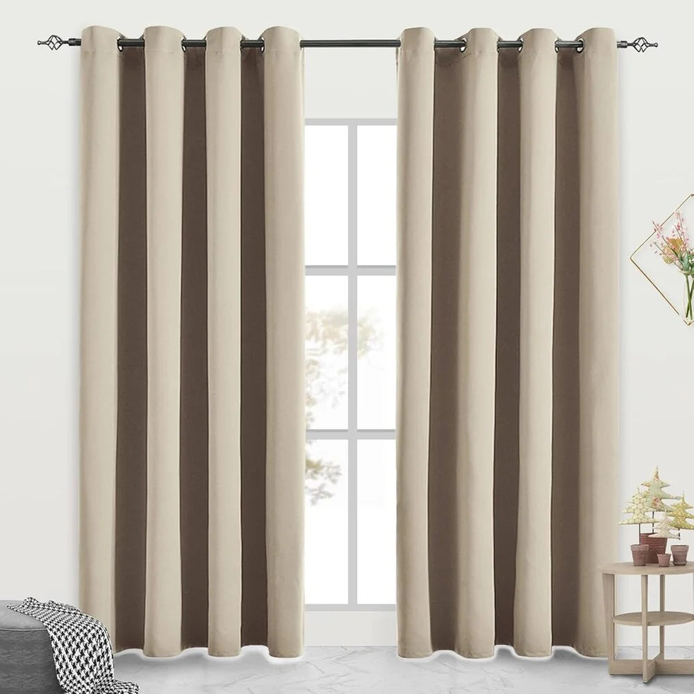 The Parda – 85% Blackout Curtain , Premium Beige Room Darkening Curtains , Pack of 1 Curtain