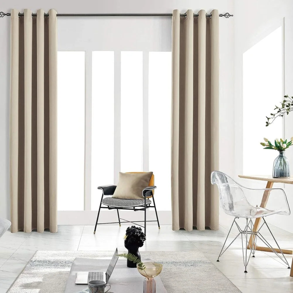 The Parda – 85% Blackout Curtain , Premium Beige Room Darkening Curtains , Pack of 1 Curtain