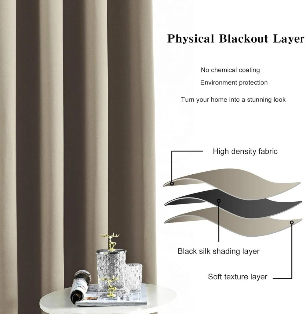 The Parda – 85% Blackout Curtain , Premium Beige Room Darkening Curtains , Pack of 1 Curtain