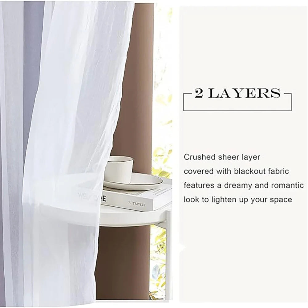 The Parda - Sheer Blackout Curtain , Multi Use Taupe Brown Room Darkening Curtains For Your Bedroom , Living Room , Pack Of 1 Curtain