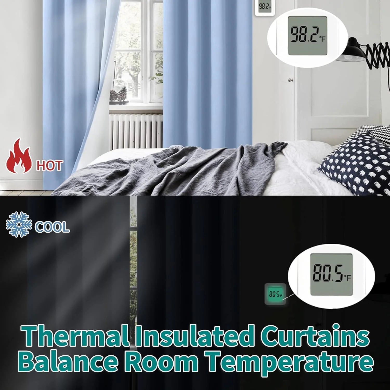 The Parda - 100% Blackout Curtain , Premium Spa Blue Blackout Curtain With White Lining at Back , Pack of 1 Curtain