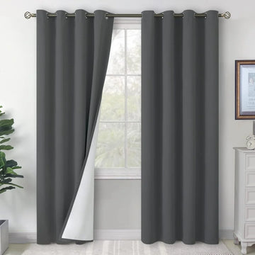 The Parda - 100% Blackout Curtain , Premium Dark Grey Blackout Curtain With White Lining at Back , Pack of 1 Curtain