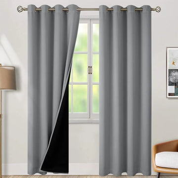The Parda - 100% Blackout Curtain , Premium Light Grey Blackout Curtain With Black Lining at Back , Pack of 1 Curtain