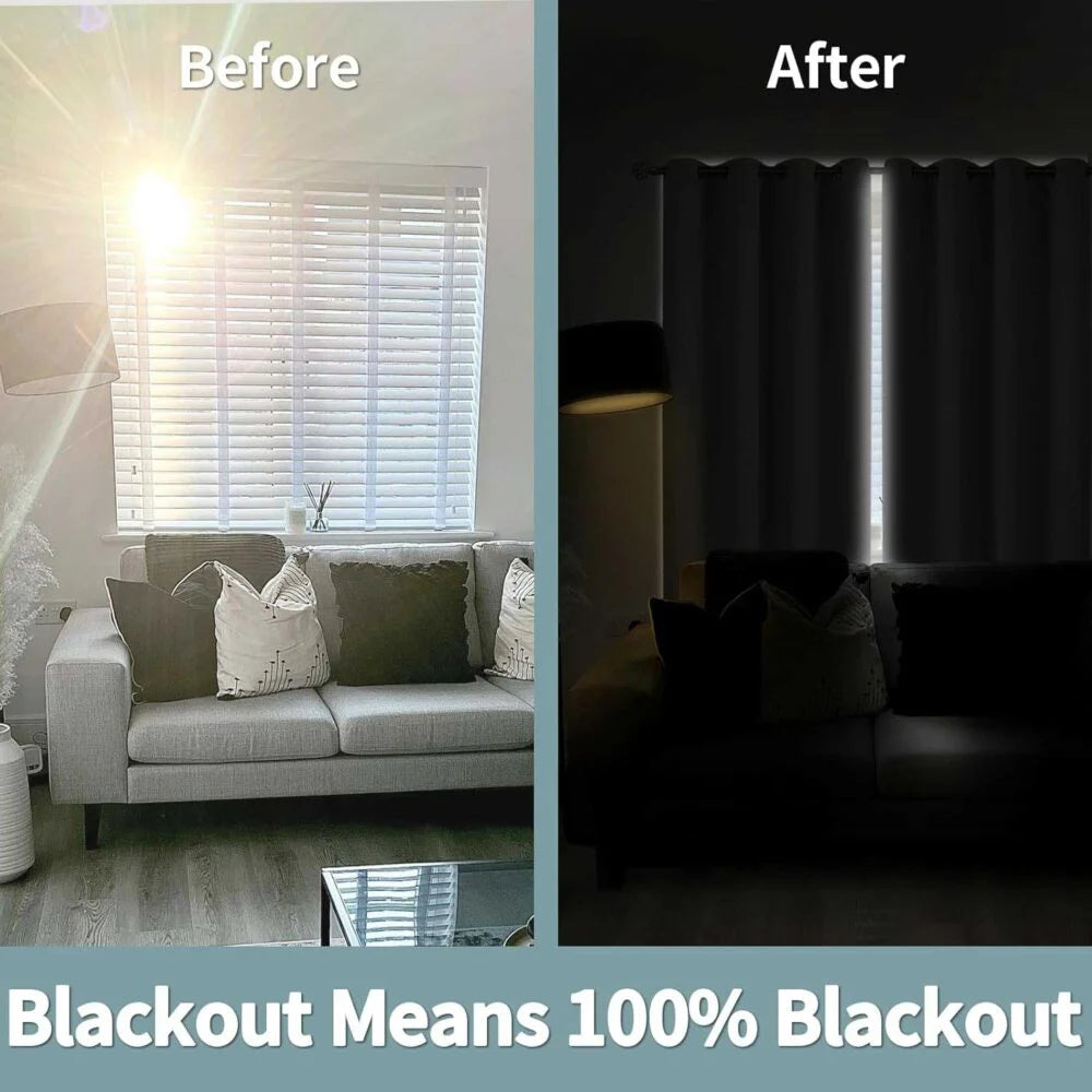The Parda - 100% Blackout Curtain , Premium Light Grey Blackout Curtain With Black Lining at Back , Pack of 1 Curtain
