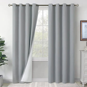 The Parda - 100% Blackout Curtain , Premium Light Grey Blackout Curtain With White Lining at Back , Pack of 1 Curtain